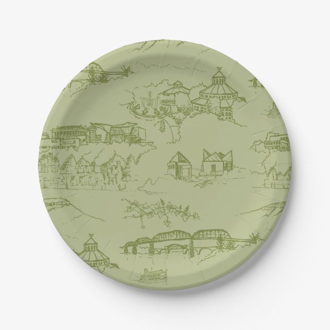 Assiettes En Carton Vert de Chattanooga Toile (Devant)