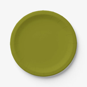 Assiettes En Carton Vert olive classique