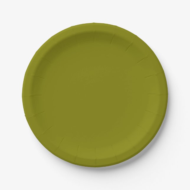 Assiettes En Carton Vert olive classique (Devant)