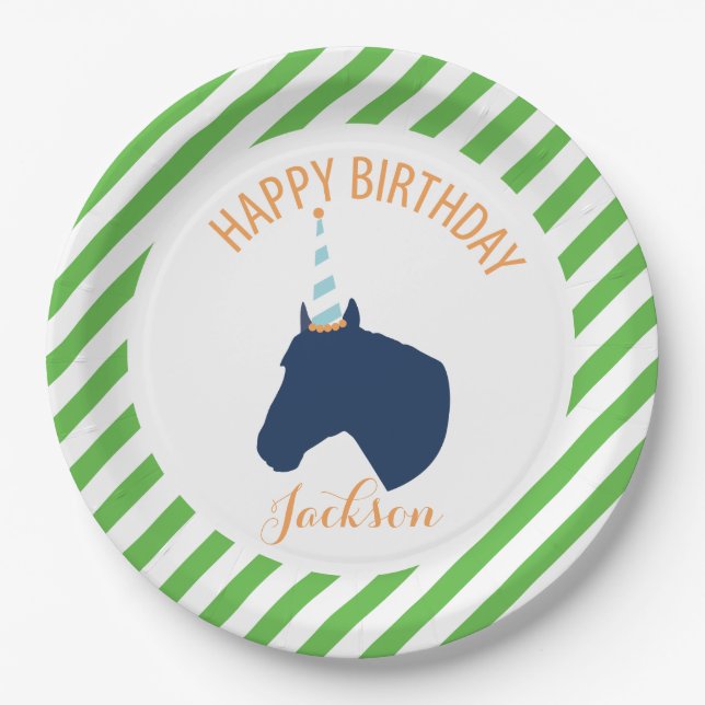 Assiettes En Carton Vert personnalisé par partie de plaque à papier de (Devant)