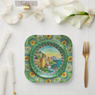 Assiettes En Carton Vert sicilien : Plaque de papier de mélamine