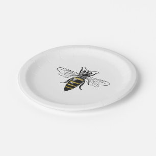 Assiettes En Carton Veste de blason vintage abeille prépa #2 Blason C