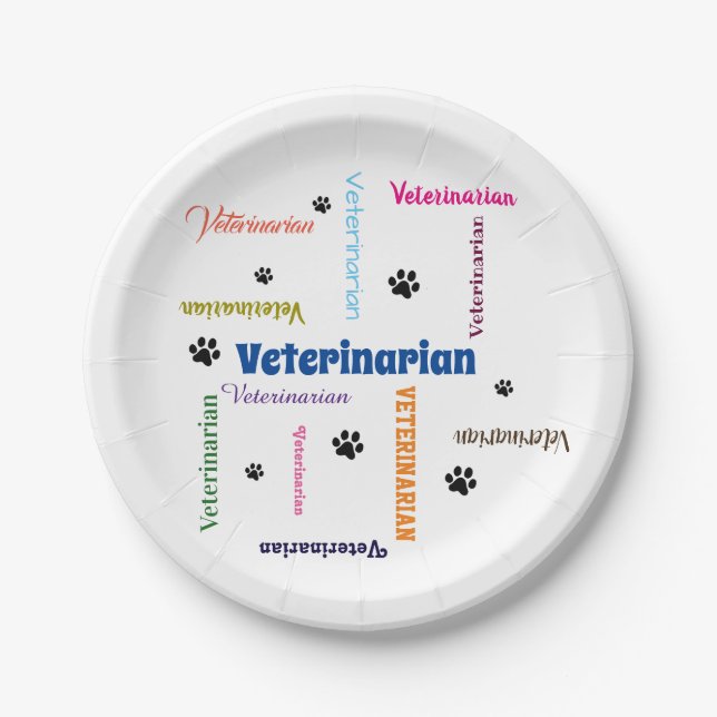 Assiettes En Carton Veterinarian Paper Plates (Devant)