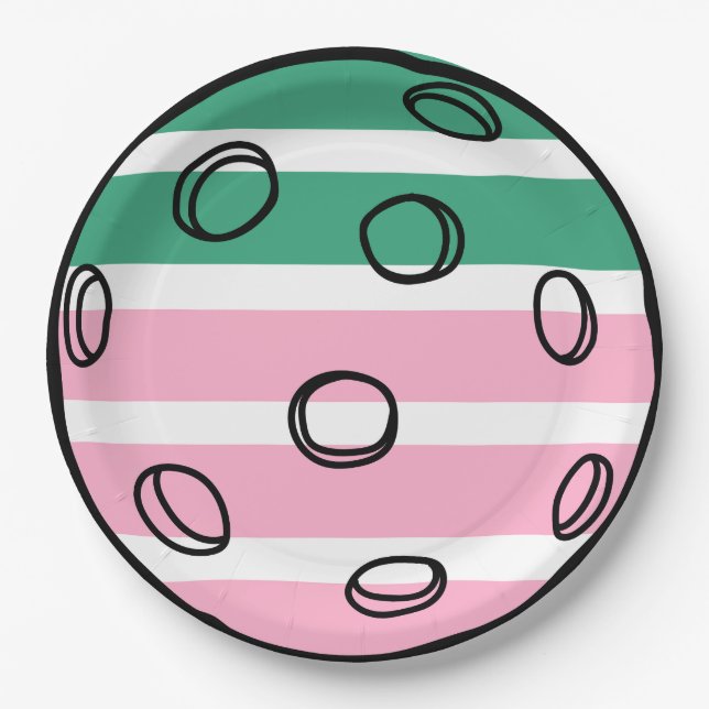 Assiettes En Carton Vibes De Pickleball Rétro Seulement Anniversaire (Devant)