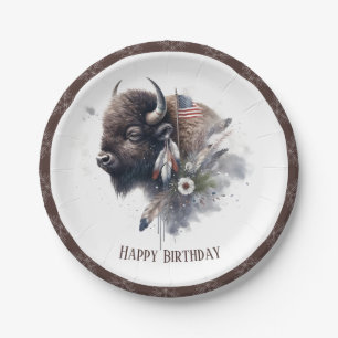 Assiettes En Carton Vibes d'hiver Buffalo américain - Anniversaire