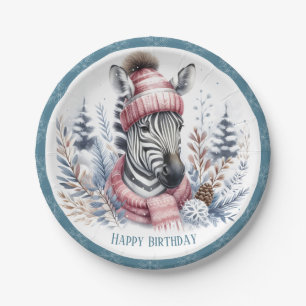 Assiettes En Carton Vibes d'hiver Zebra