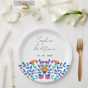 Assiettes En Carton Vibrant mexicain Floral Fiesta Mariage
