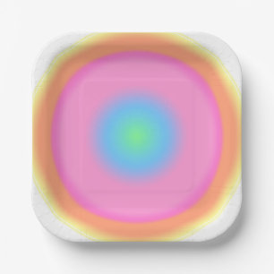 Assiettes En Carton Vibrations positives - Dégradé radial coloré