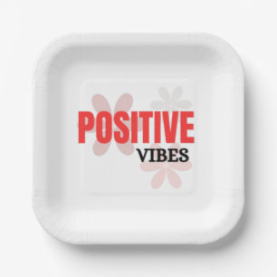 Assiettes En Carton Vibrations Positives – Énergie Bonne Florale Inspi