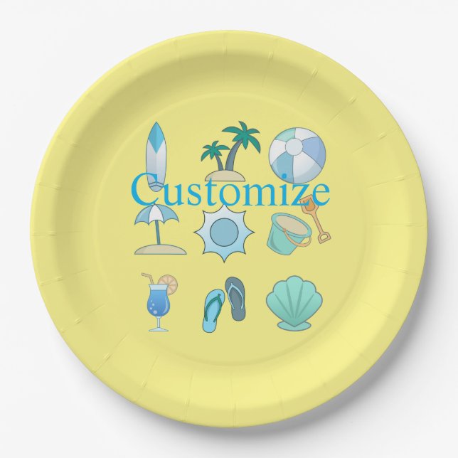 Assiettes En Carton Vie sur la plage Thunder_Cove (Devant)