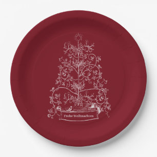 Assiettes En Carton Vieux Monde allemand Tannenbaum