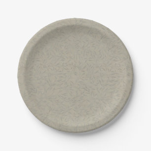 Assiettes En Carton Vignes à feuilles incorporées en gris platine