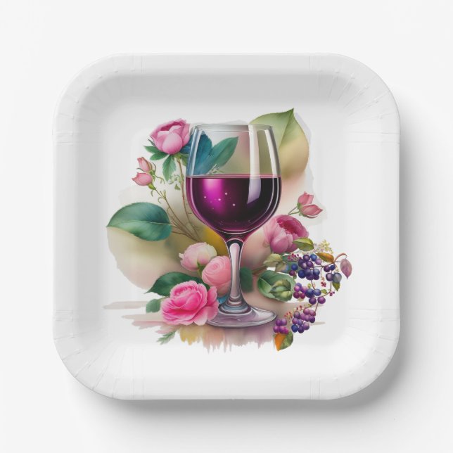 Assiettes En Carton Vignoble de vignoble (Recto)