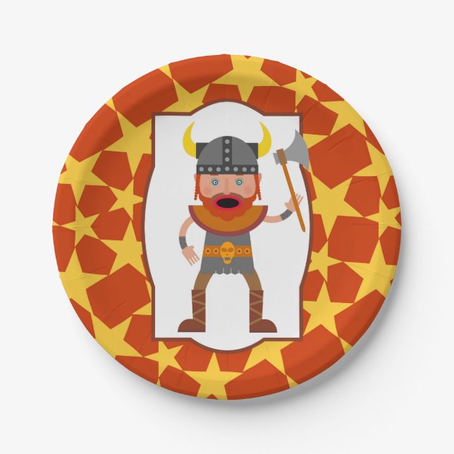 Assiettes En Carton Viking Warrior Boy Birthday Party (Devant)