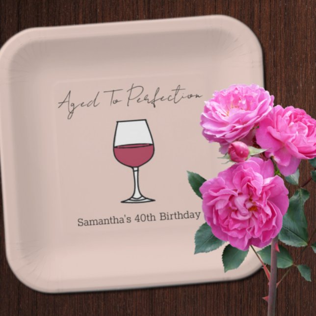 Assiettes En Carton Vin de la perfection 40e anniversaire (Créateur téléchargé)