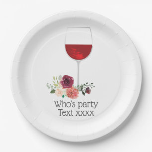 Assiettes En Carton vin rouge applaudissements anniversaire Papier Pla