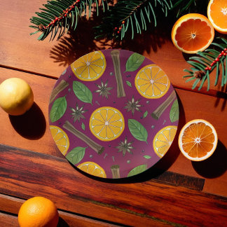Assiettes En Carton Vin rougi de Noël bordeaux épicé