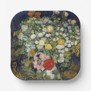 Assiettes En Carton Vincent van Gogh - Bouquet de fleurs dans un vase
