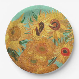 Assiettes En Carton Vincent Van Gogh Douze Tournesols Dans Un Vase