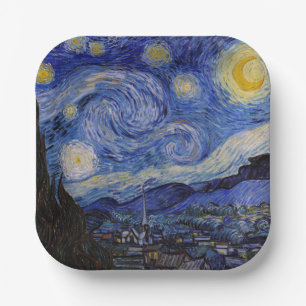 Assiettes En Carton Vincent Van Gogh - La nuit étoilée