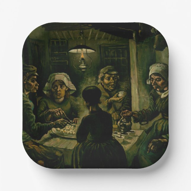 Assiettes En Carton Vincent van Gogh - Les mangeurs de pommes de terre (Recto)
