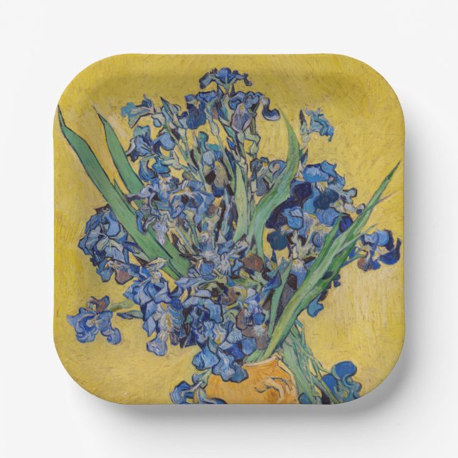Assiettes En Carton Vincent van Gogh - Vase avec Irises (Recto)
