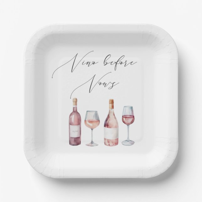 Assiettes En Carton Vino aquarelle avant les Voeux  (Recto)