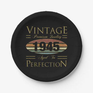 Assiettes En Carton Vintage 1945 80e anniversaire