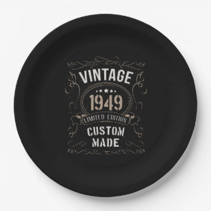Assiettes En Carton Vintage 1949 Limited Edition Personnalisé