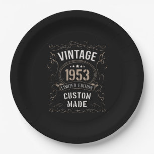 Assiettes En Carton Vintage 1953 Limited Edition Personnalisé