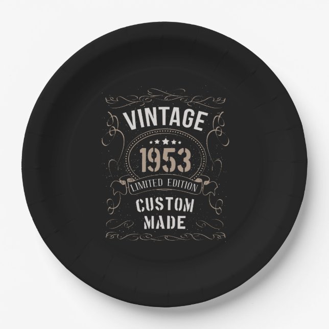 Assiettes En Carton Vintage 1953 Limited Edition Personnalisé (Devant)