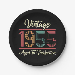 Assiettes En Carton Vintage 1955 70e anniversaire