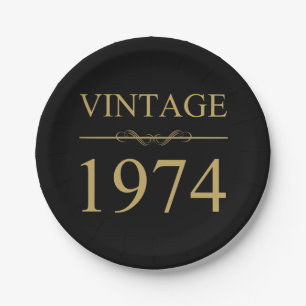 Assiettes En Carton Vintage 1974 50e anniversaire