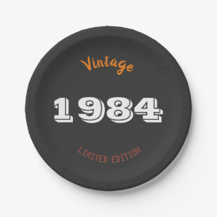Assiettes En Carton Vintage 1984 Limited Edition 42e anniversaire Retr