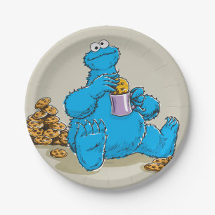 Assiettes En Carton Vintage Cookie Monster Manger Cookies