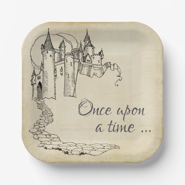 Assiettes En Carton Vintage fée conte Princesse Napkins (Recto)