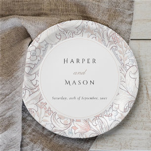 Assiettes En Carton Vintage Golden Lilies William Morris Mariage