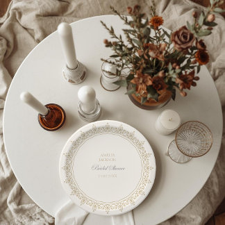 Assiettes En Carton Vintage Ivory Book New Chapter Begins Shower 