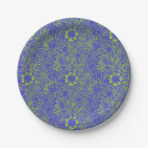 Assiettes En Carton Vintage joli bleu citron vert motif floral