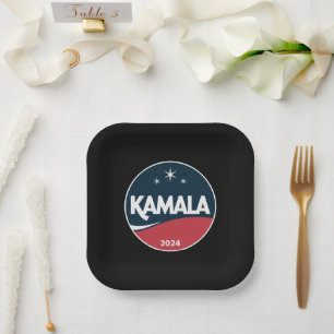 Assiettes En Carton Vintage Kamala Harris 2024 pour l'élection préside