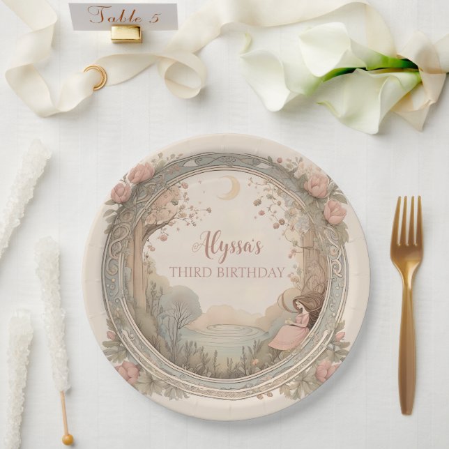 Assiettes En Carton Vintage Rapunzel Fairytale (Mariage)