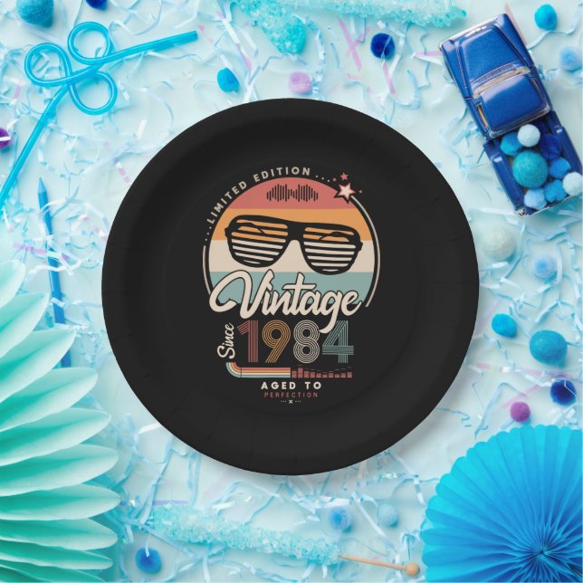Assiettes En Carton Vintage since 1984 (Fête)
