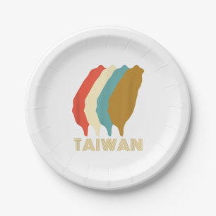 Assiettes En Carton Vintage Taiwan T-shirt, I Love Taiwan Map