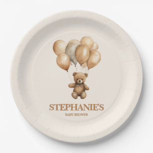 Assiettes En Carton Vintage Teddy Bear Up Up Up Loss Gender Neutral