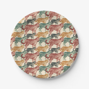 Assiettes En Carton Vintage Tropical Jungle Wild Staler Leopard