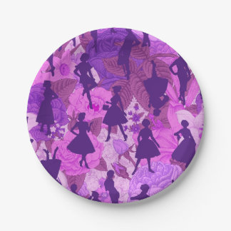 Assiettes En Carton violet du milieu du siècle 1950 vintage silhouette