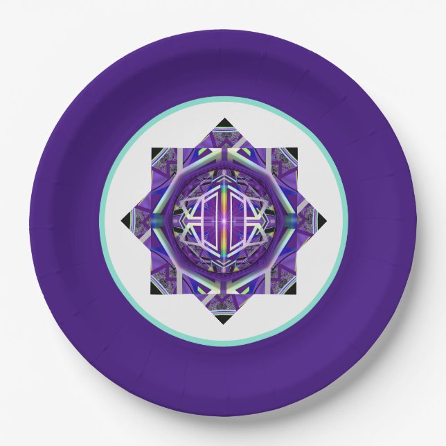 Assiettes En Carton Violet W3 (Devant)