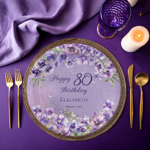 Assiettes En Carton Violettes violettes violettes élégantes Floral Joy