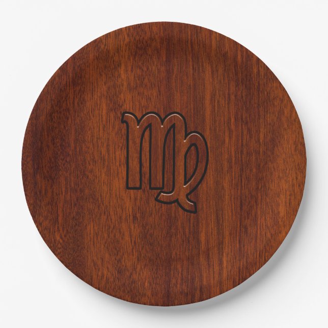 Assiettes En Carton Virgo Zodiac Connexion en Mahogany Riche Style Boi (Devant)