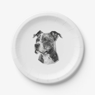 Assiettes En Carton Visage de chien Pitbull